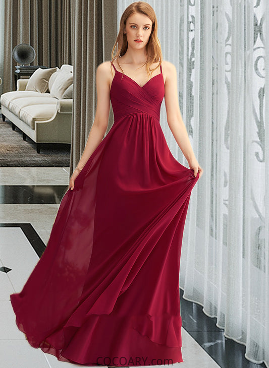 Alexia A-LineV-neckFloor-LengthChiffonBridesmaidDressWithRuffle#251386 DA8P0013076