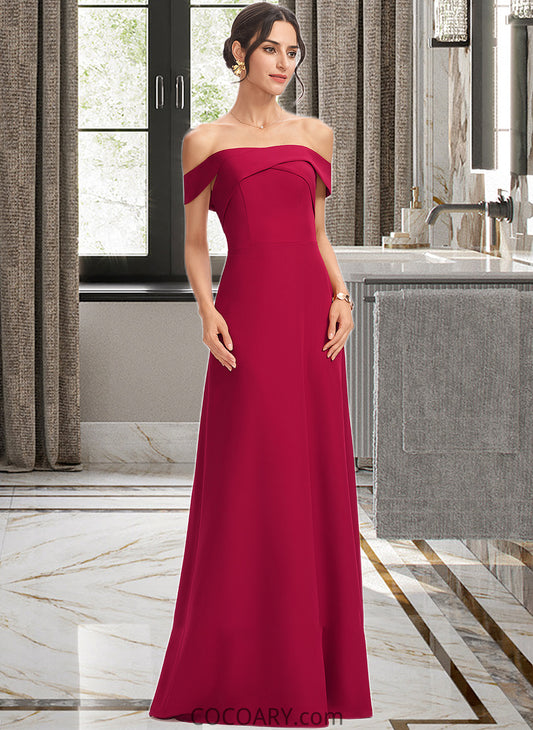 Fatima Sheath/Column Off-the-Shoulder Floor-Length Bridesmaid Dress With Ruffle DA8P0013177