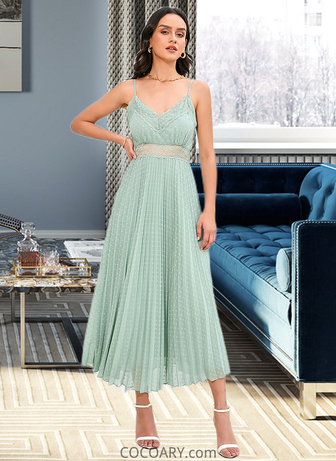 Janice A-LineV-neckAnkle-LengthBridesmaidDress#273652 DA8P0013283