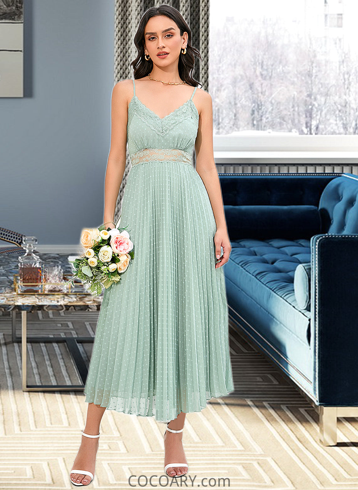 Janice A-LineV-neckAnkle-LengthBridesmaidDress#273652 DA8P0013283