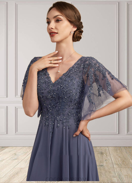 Jaidyn A-line V-Neck Floor-Length Chiffon Lace Mother of the Bride Dress With Beading Sequins DA8126P0014571