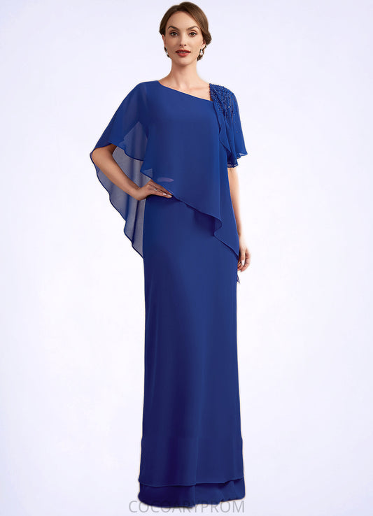 Christina A-Line V-neck Floor-Length Chiffon Mother of the Bride Dress With Beading Sequins DA8126P0014600