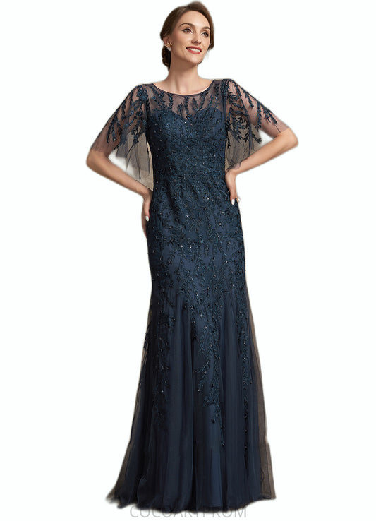 Seraphina Trumpet/Mermaid Scoop Neck Floor-Length Tulle Lace Mother of the Bride Dress With Sequins DA8126P0014625