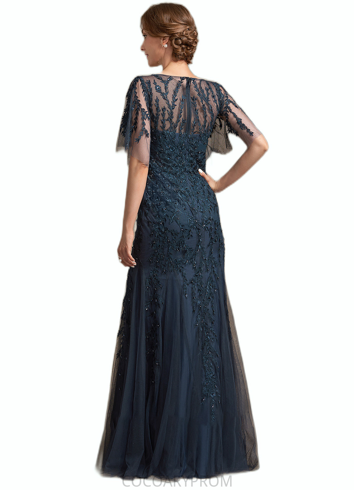 Seraphina Trumpet/Mermaid Scoop Neck Floor-Length Tulle Lace Mother of the Bride Dress With Sequins DA8126P0014625