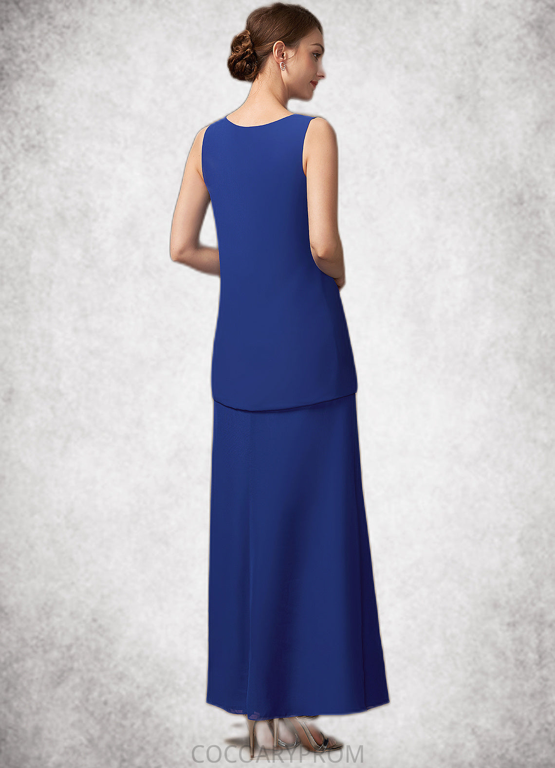 Paulina A-line V-Neck Ankle-Length Chiffon Mother of the Bride Dress DA8126P0014729