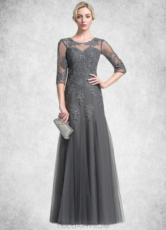 Taylor A-Line/Princess Scoop Neck Floor-Length Tulle Mother of the Bride Dress With Beading Sequins DA8126P0014782