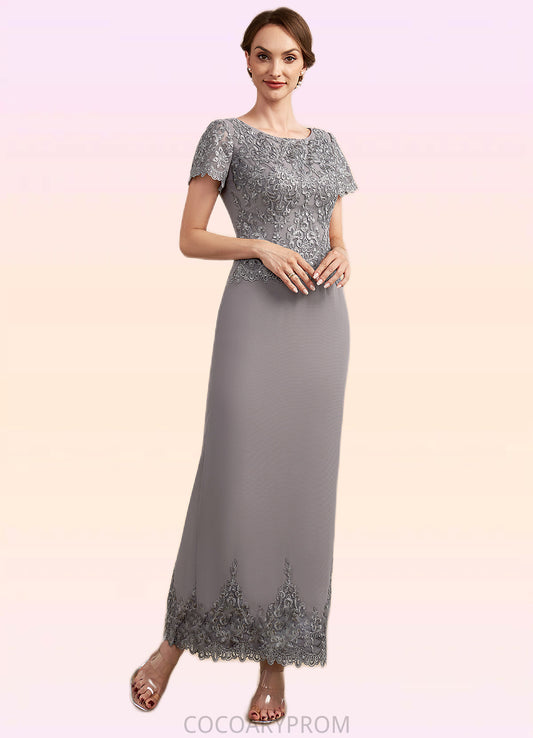 Gabriella Sheath/Column Scoop Neck Ankle-Length Chiffon Lace Mother of the Bride Dress With Sequins DA8126P0014922