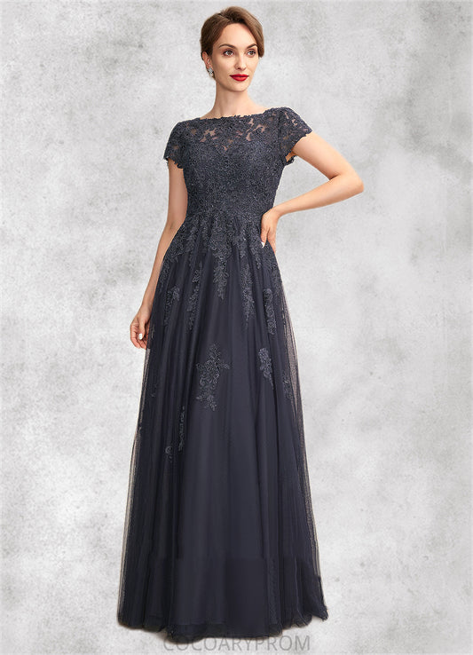 Sarah A-Line Scoop Neck Floor-Length Tulle Lace Mother of the Bride Dress With Beading DA8126P0015029