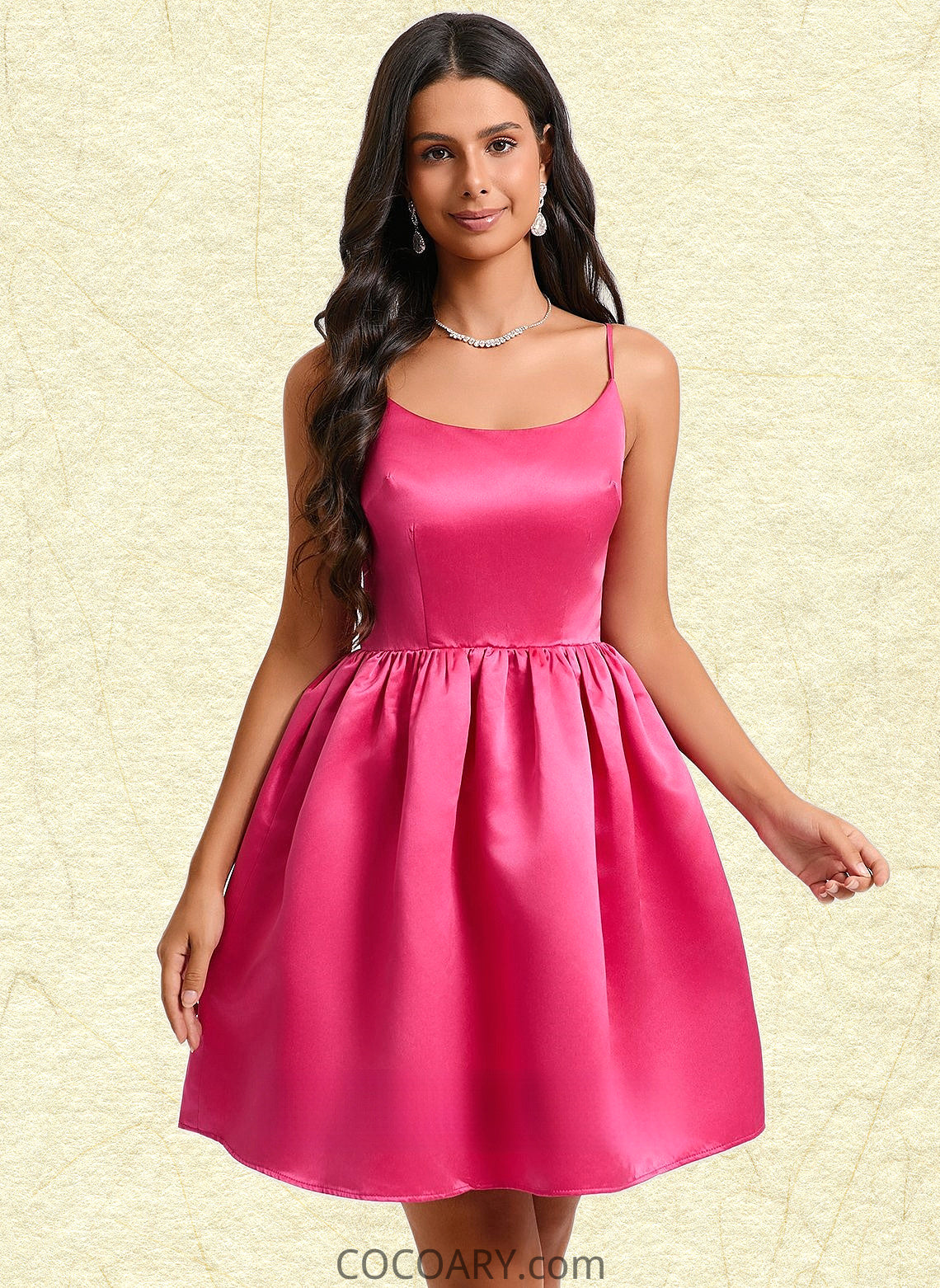 Mira Ball-Gown/Princess Scoop Short Satin Homecoming Dress DA8P0025714