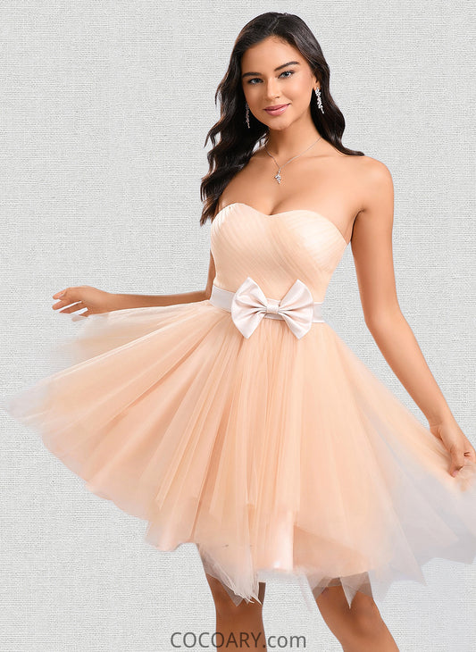 Ariana Ball-Gown/Princess Sweetheart Short Tulle Homecoming Dress With Bow DA8P0025719