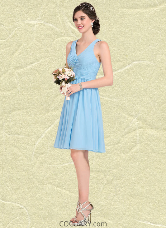 Daisy A-line V-Neck Knee-Length Chiffon Homecoming Dress With Ruffle DA8P0025703