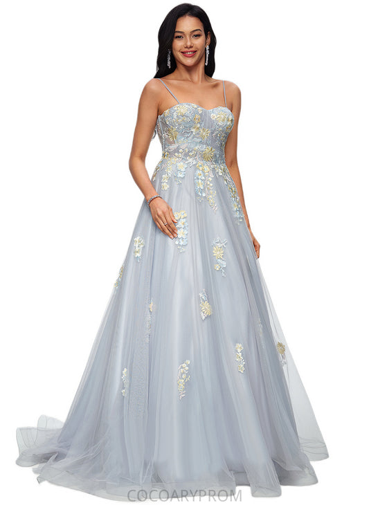 Esmeralda Ball-Gown/Princess Sweetheart Sweep Train Tulle Prom Dresses With Pleated DA8P0022192