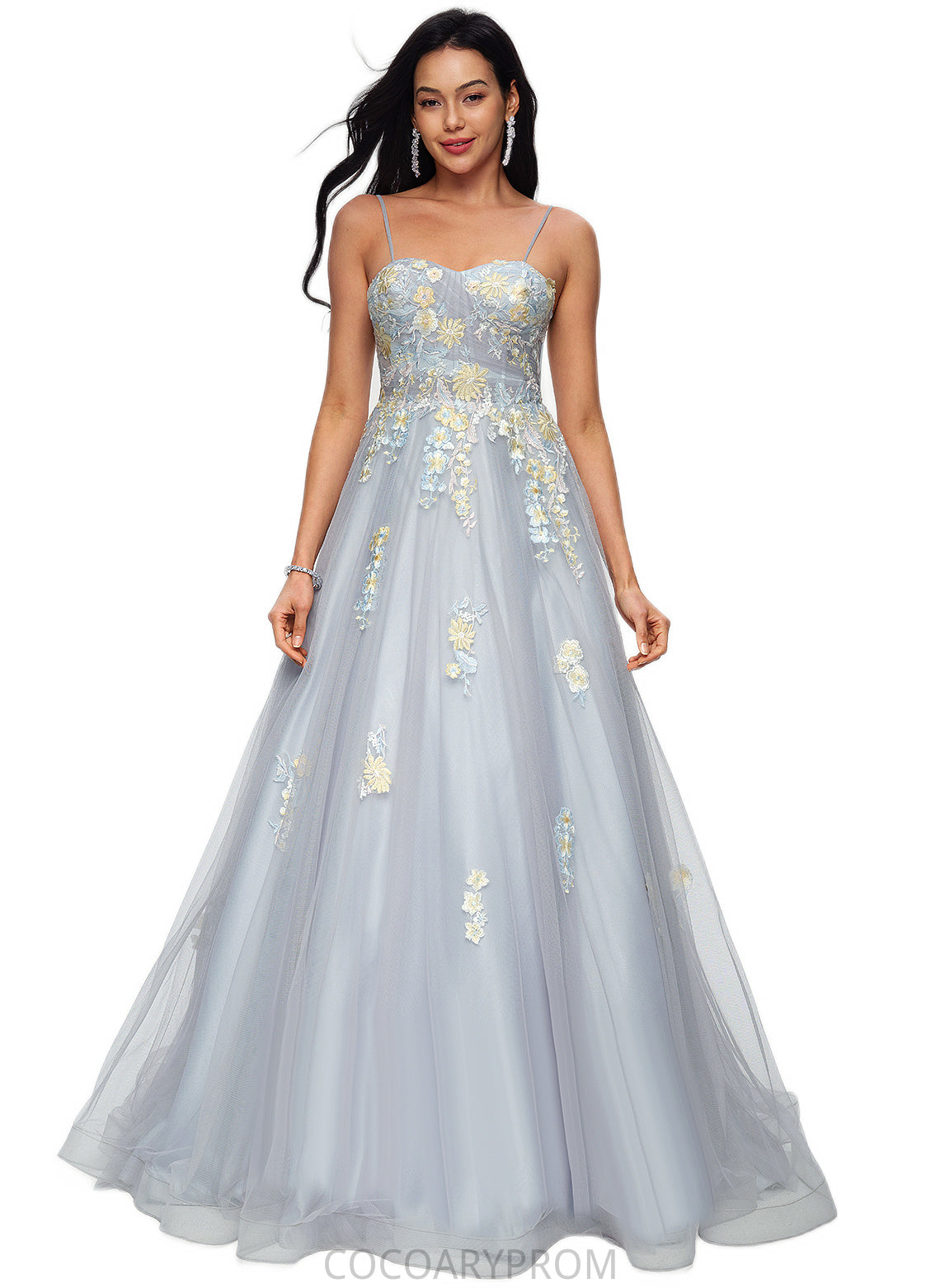 Esmeralda Ball-Gown/Princess Sweetheart Sweep Train Tulle Prom Dresses With Pleated DA8P0022192