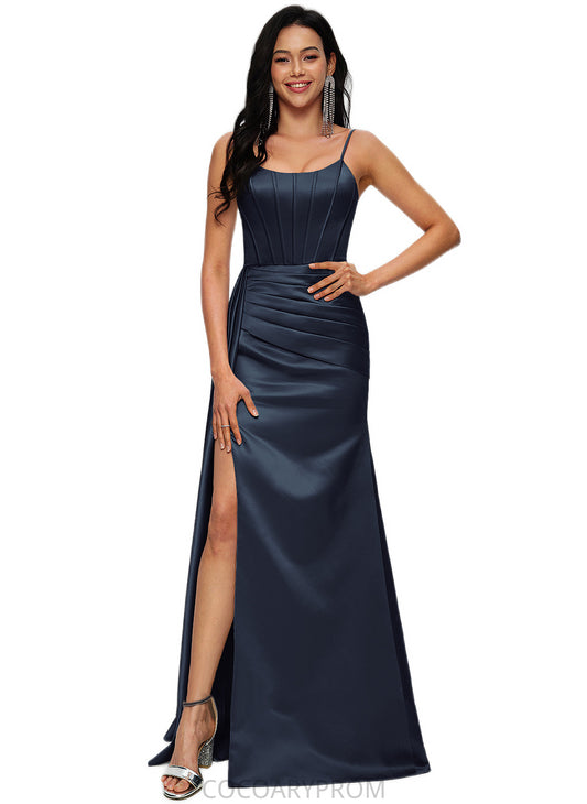 Khloe Sheath/Column Scoop Floor-Length Satin Prom Dresses DA8P0022196