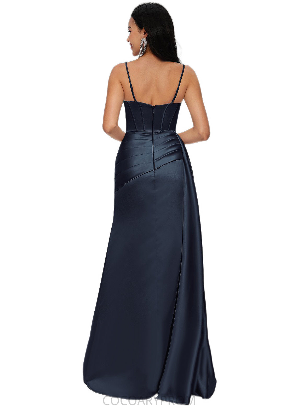 Khloe Sheath/Column Scoop Floor-Length Satin Prom Dresses DA8P0022196