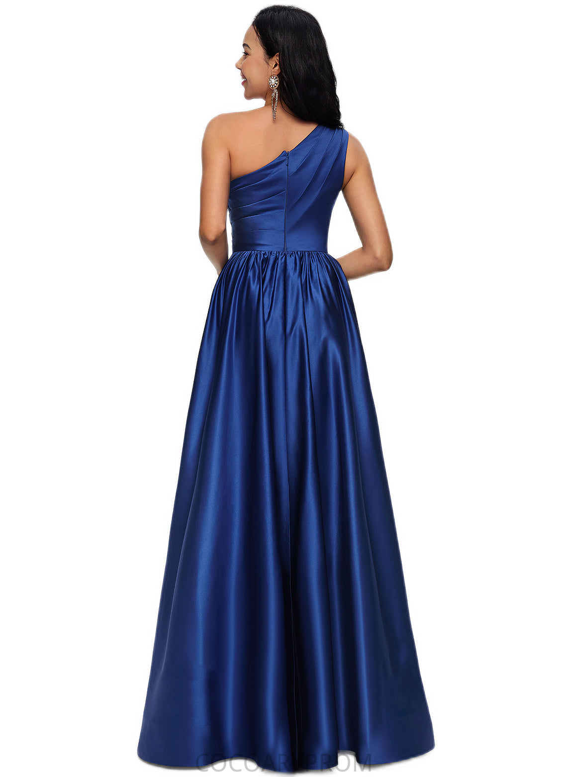 Pearl Ball-Gown/Princess One Shoulder Floor-Length Satin Prom Dresses DA8P0022201