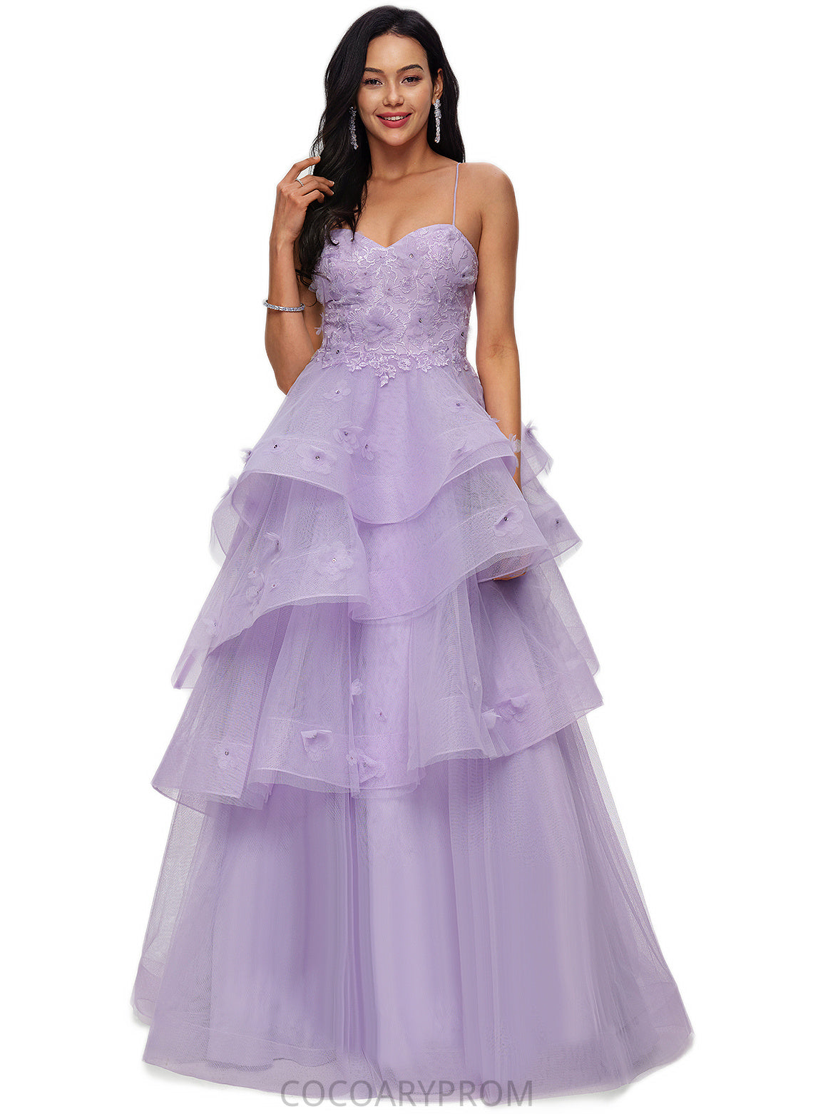 Joanna Ball-Gown/Princess Sweetheart Floor-Length Tulle Prom Dresses With Beading Sequins DA8P0022204