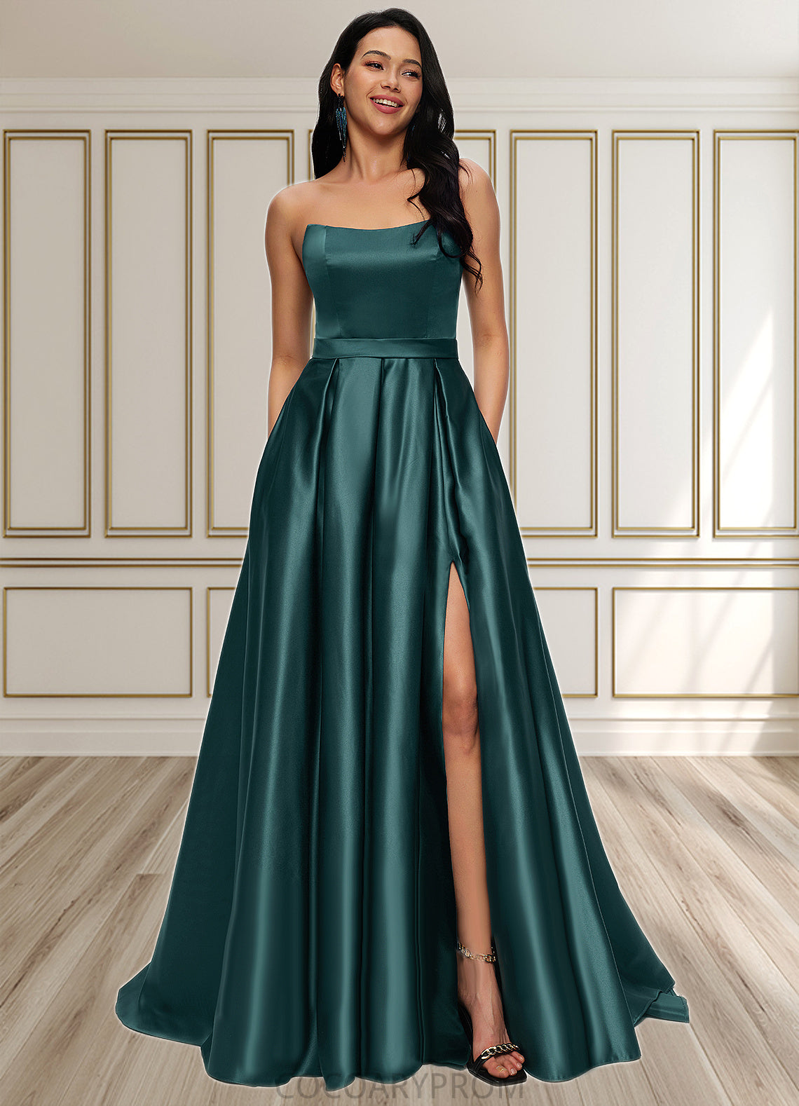 Violet Ball-Gown/Princess Sweep Train Satin Prom Dresses DA8P0022207