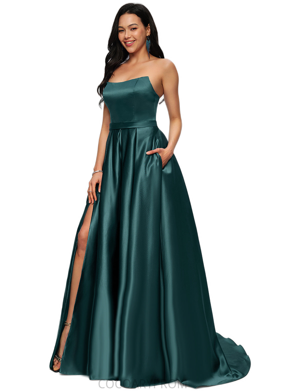 Jolie Ball-Gown/Princess Sweep Train Satin Prom Dresses DA8P0022207