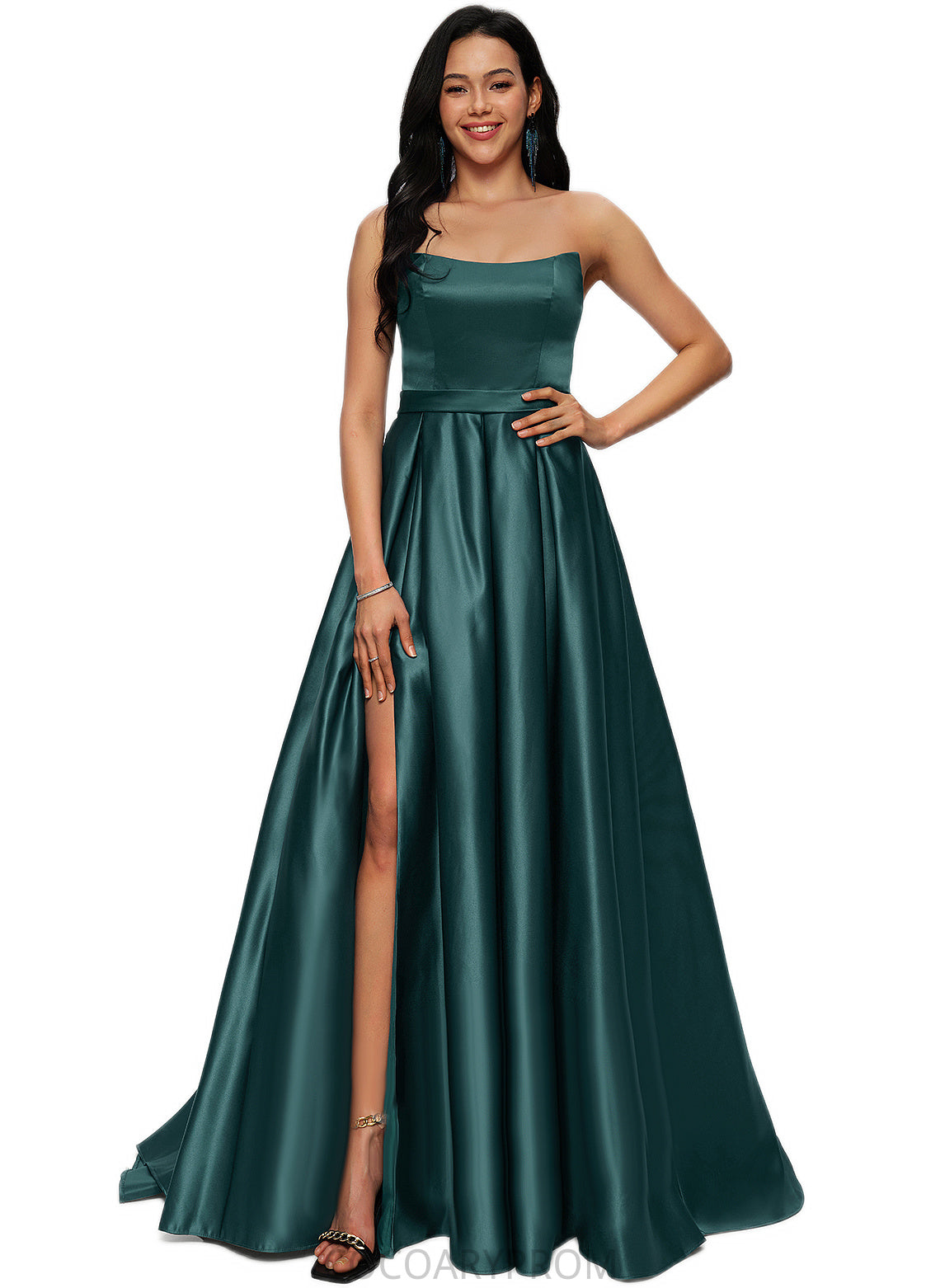 Jolie Ball-Gown/Princess Sweep Train Satin Prom Dresses DA8P0022207