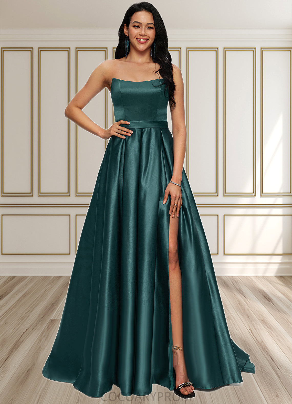 Violet Ball-Gown/Princess Sweep Train Satin Prom Dresses DA8P0022207