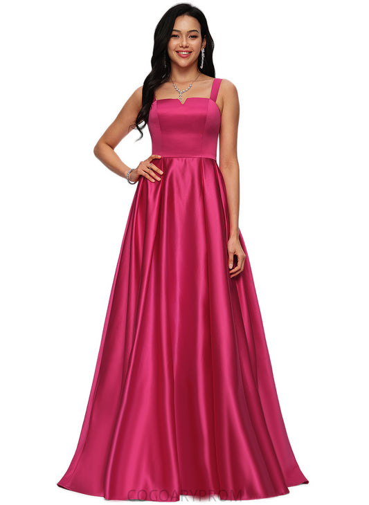 Anastasia Ball-Gown/Princess V-Neck Sweep Train Satin Prom Dresses DA8P0022215