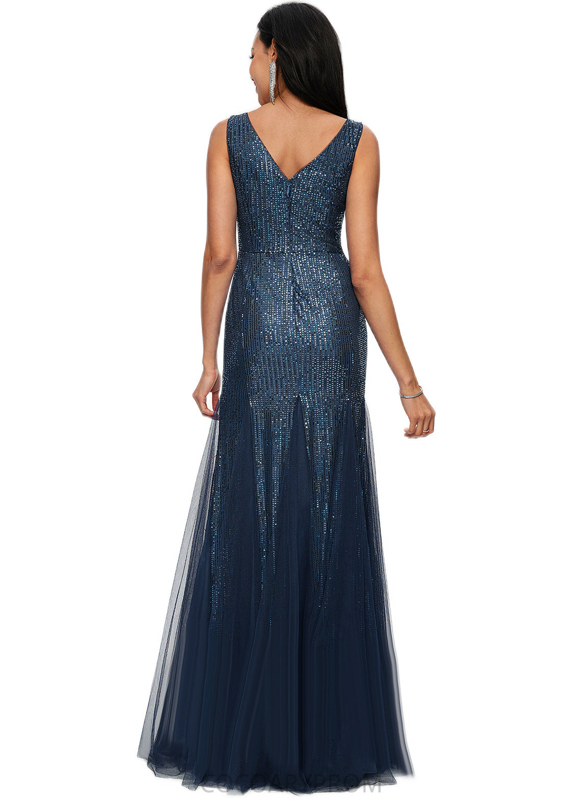 Winifred Sheath/Column V-Neck Floor-Length Sequin Prom Dresses DA8P0022218