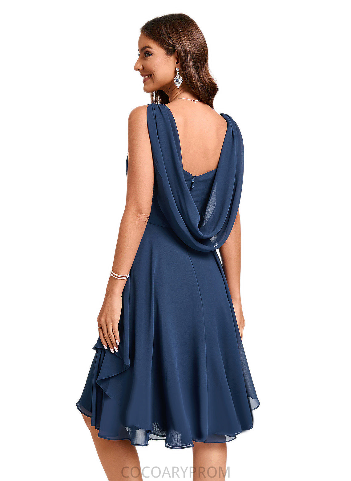 Vivienne A-line V-Neck Knee-Length Chiffon Cocktail Dress DA8P0022303