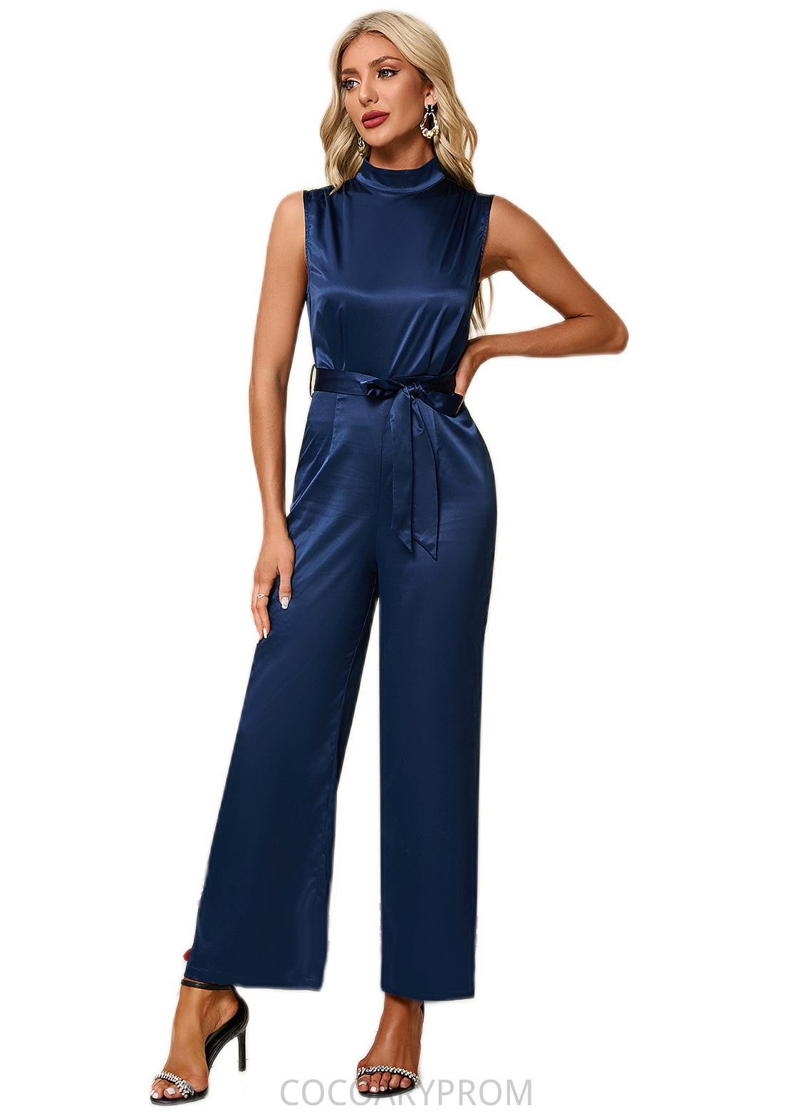 Kimora High Neck Elegant Jumpsuit/Pantsuit Satin Maxi Dresses DA8P0022324