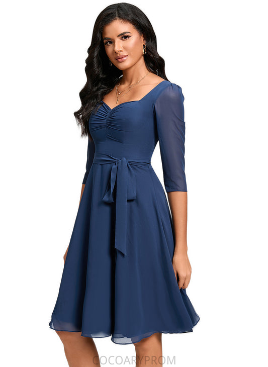 Janae A-line V-Neck Knee-Length Chiffon Cocktail Dress With Ruffle DA8P0022333