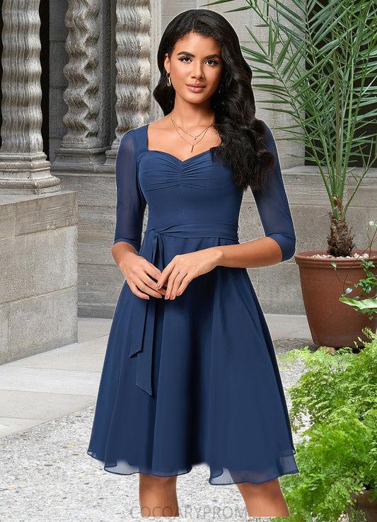 Daniella A-line V-Neck Knee-Length Chiffon Cocktail Dress With Ruffle DA8P0022333