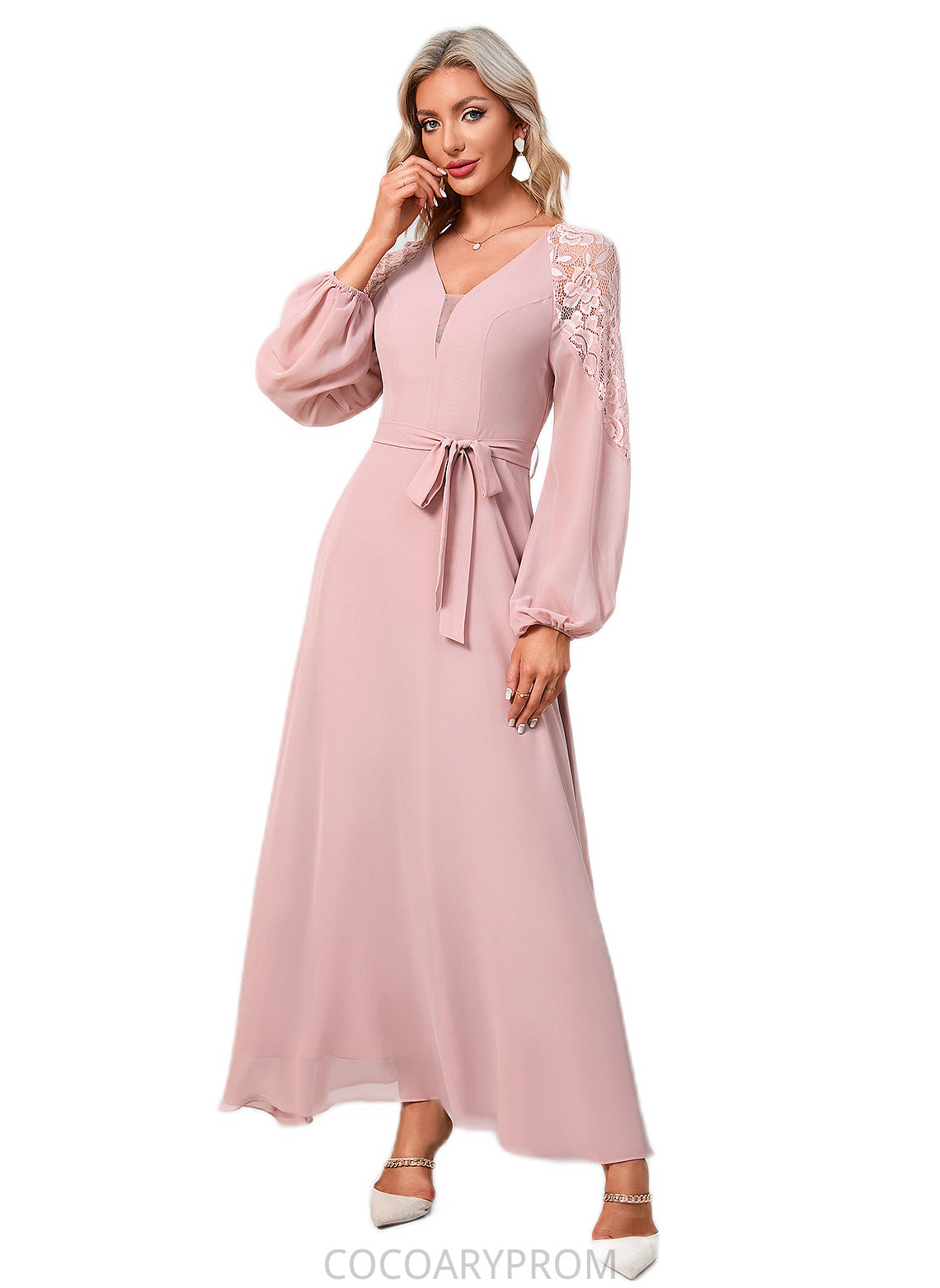 Alyson V-Neck Elegant A-line Chiffon Dresses DA8P0022360