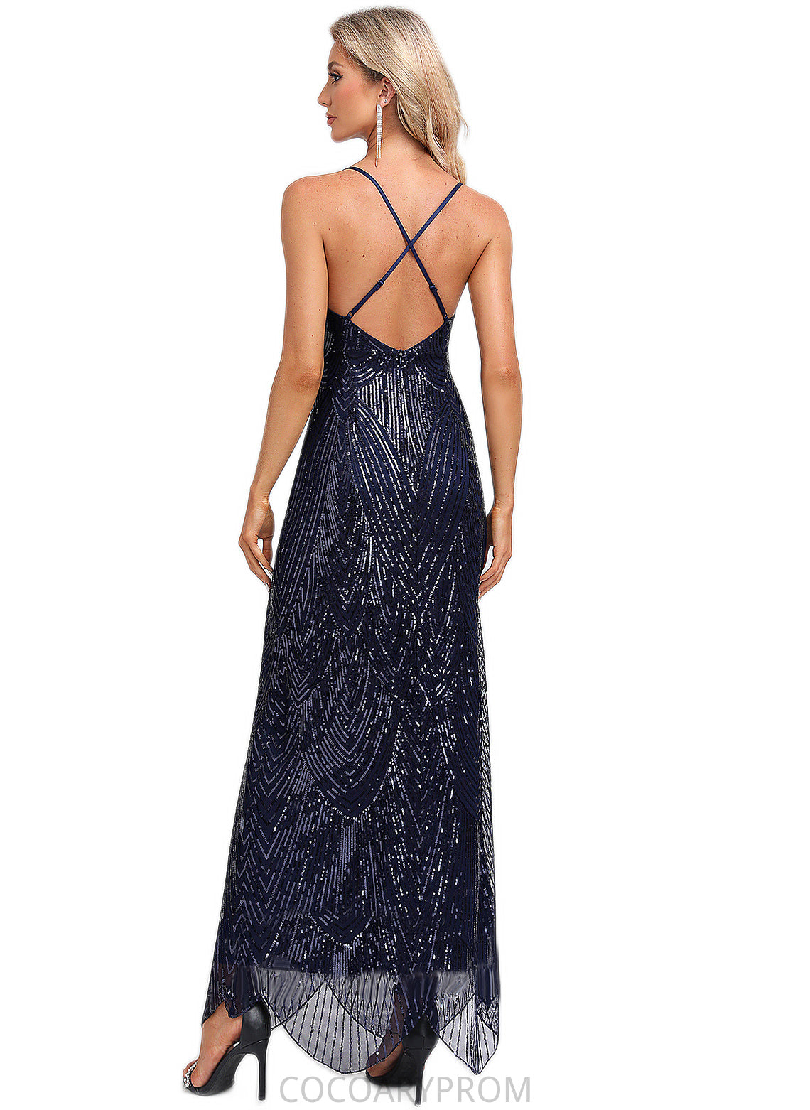 Camila V-Neck Sheath/Column Sequin Dresses DA8P0022440