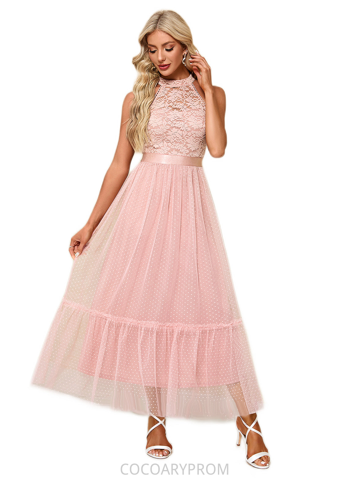 Madeleine Illusion Elegant A-line Tulle Midi Dresses DA8P0022452