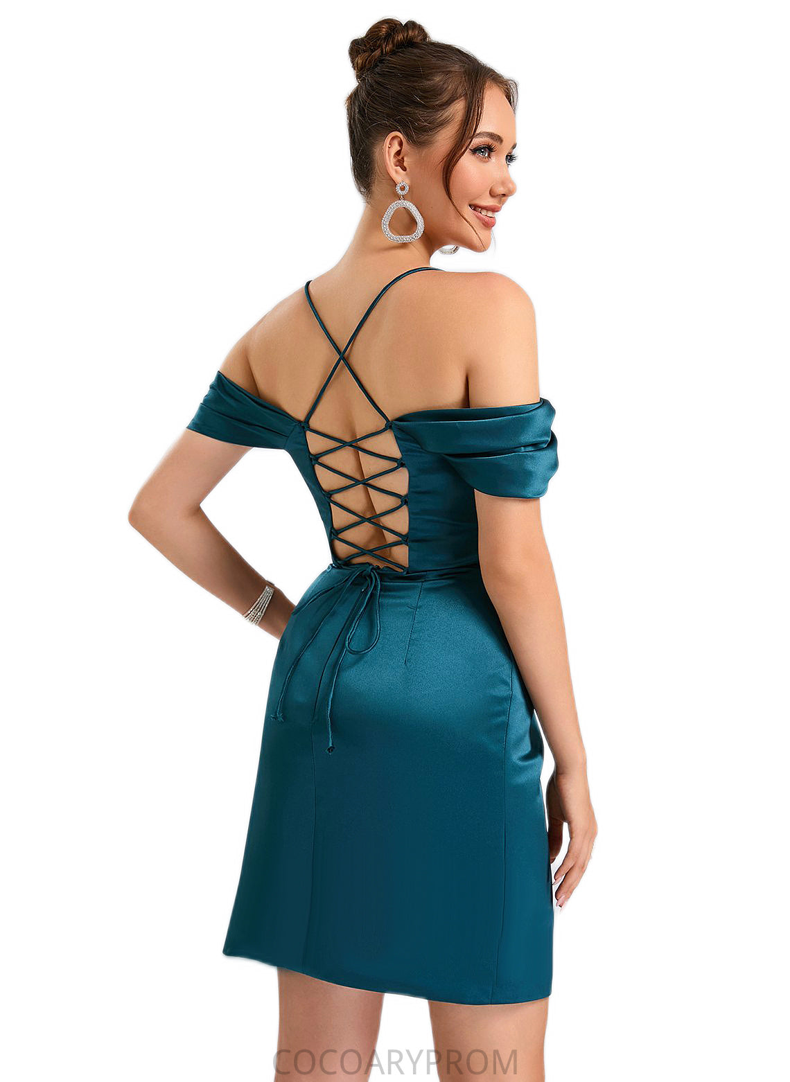 Bianca Off the Shoulder Sheath/Column Satin Dresses DA8P0022543