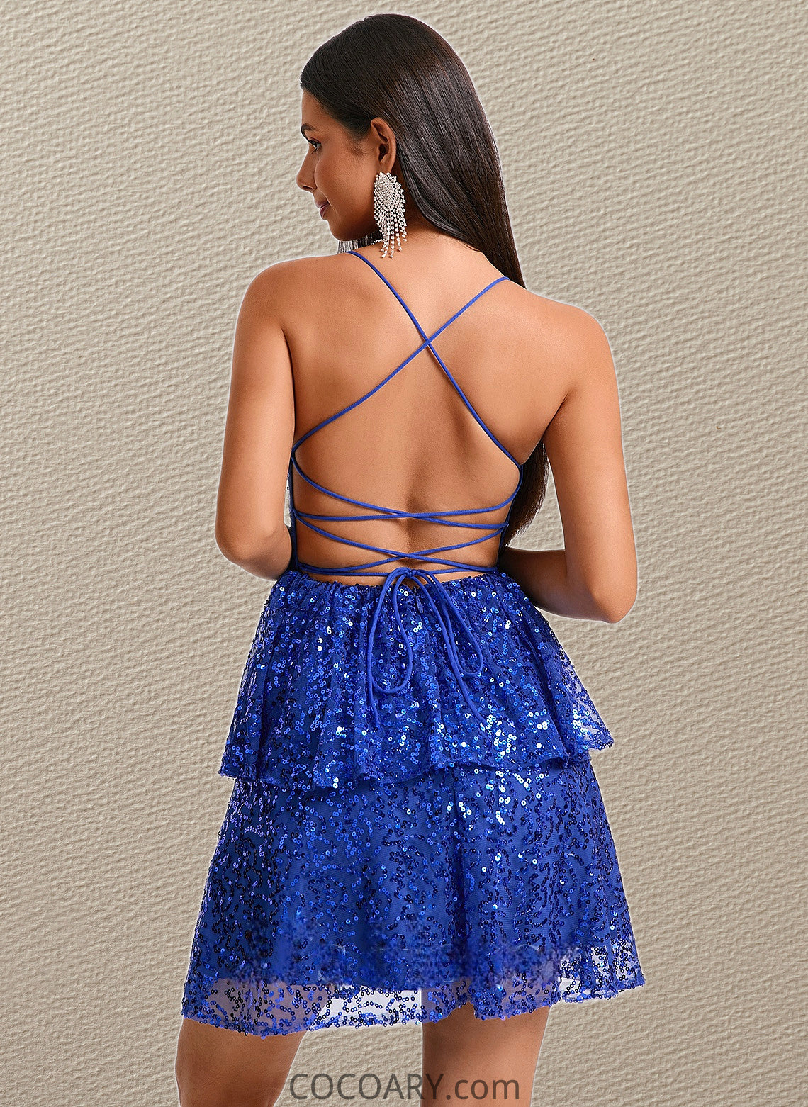 Zoe A-line Straight Short Sequin Homecoming Dress DA8P0025713