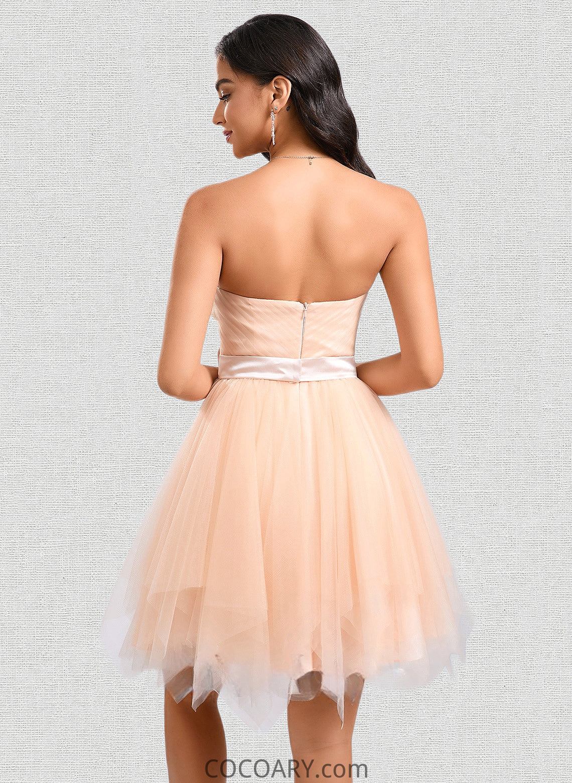 Ariana Ball-Gown/Princess Sweetheart Short Tulle Homecoming Dress With Bow DA8P0025719