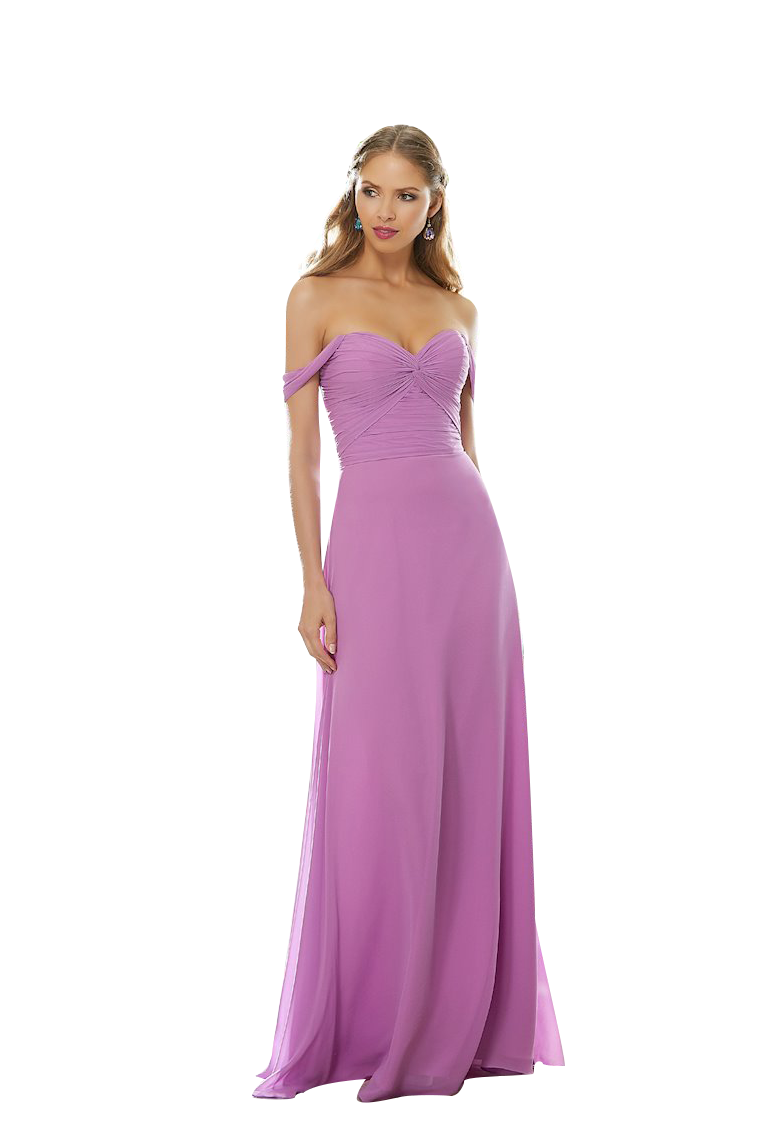 Laurel A-Line/Princess Off The Shoulder Floor Length Natural Waist Chiffon Sleeveless Bridesmaid Dresses