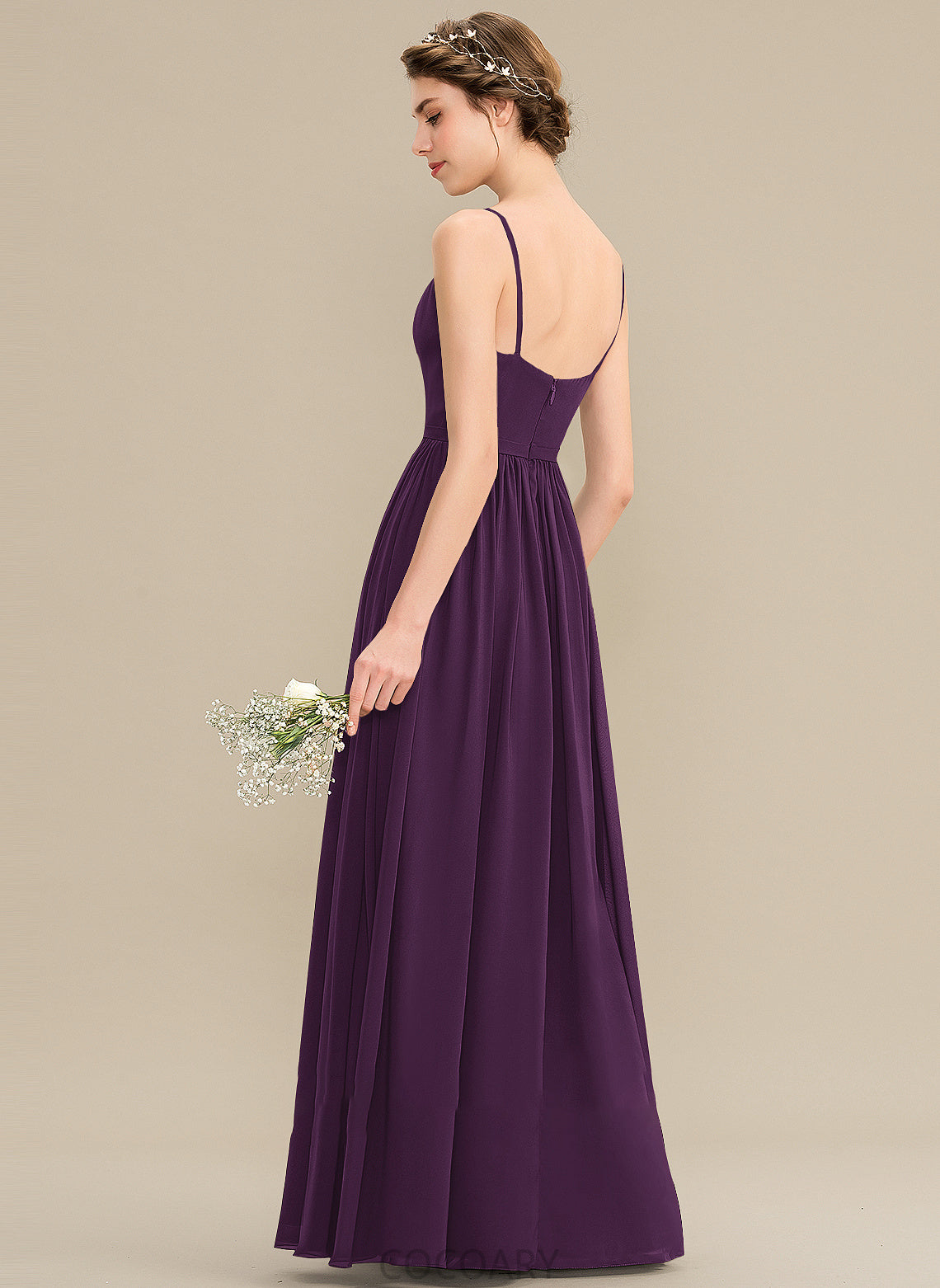 Sequins SplitFront Pockets V-neck Floor-Length Length Silhouette Fabric Beading A-Line Embellishment Neckline Bridesmaid Dresses