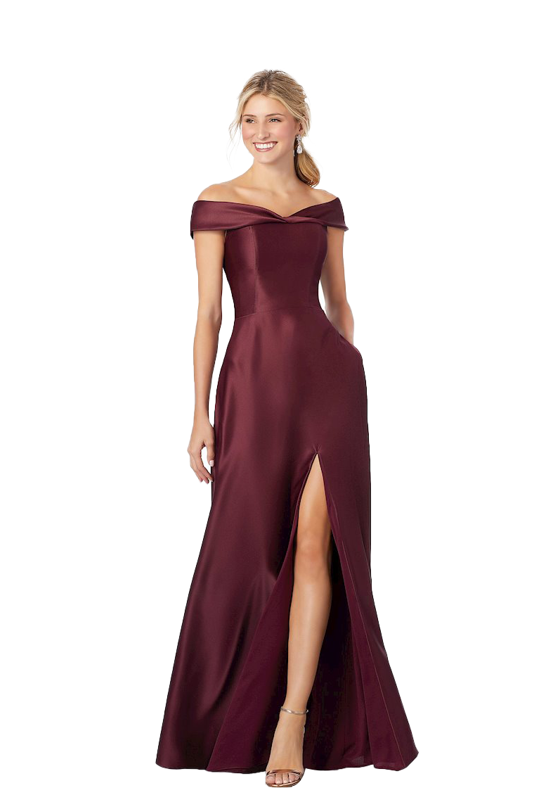 Alisa Floor Length Natural Waist Sleeveless Off The Shoulder A-Line/Princess Bridesmaid Dresses