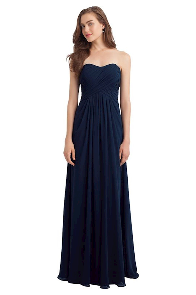 Quintina Chiffon Floor Length A-Line/Princess Sleeveless Sweetheart Natural Waist Bridesmaid Dresses