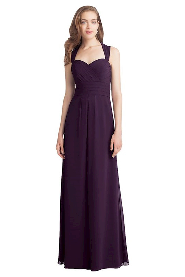 Elsa Sleeveless Natural Waist Floor Length Sweetheart A-Line/Princess Chiffon Bridesmaid Dresses