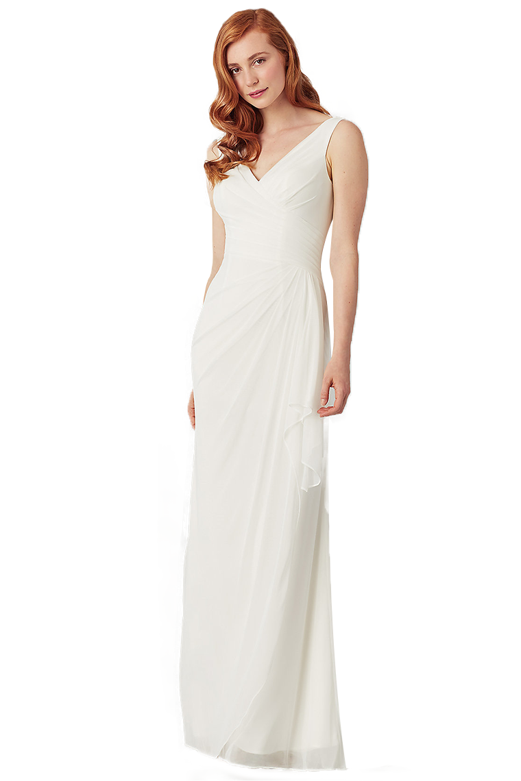 Laurel Natural Waist Floor Length Sleeveless Chiffon V-Neck A-Line/Princess Bridesmaid Dresses