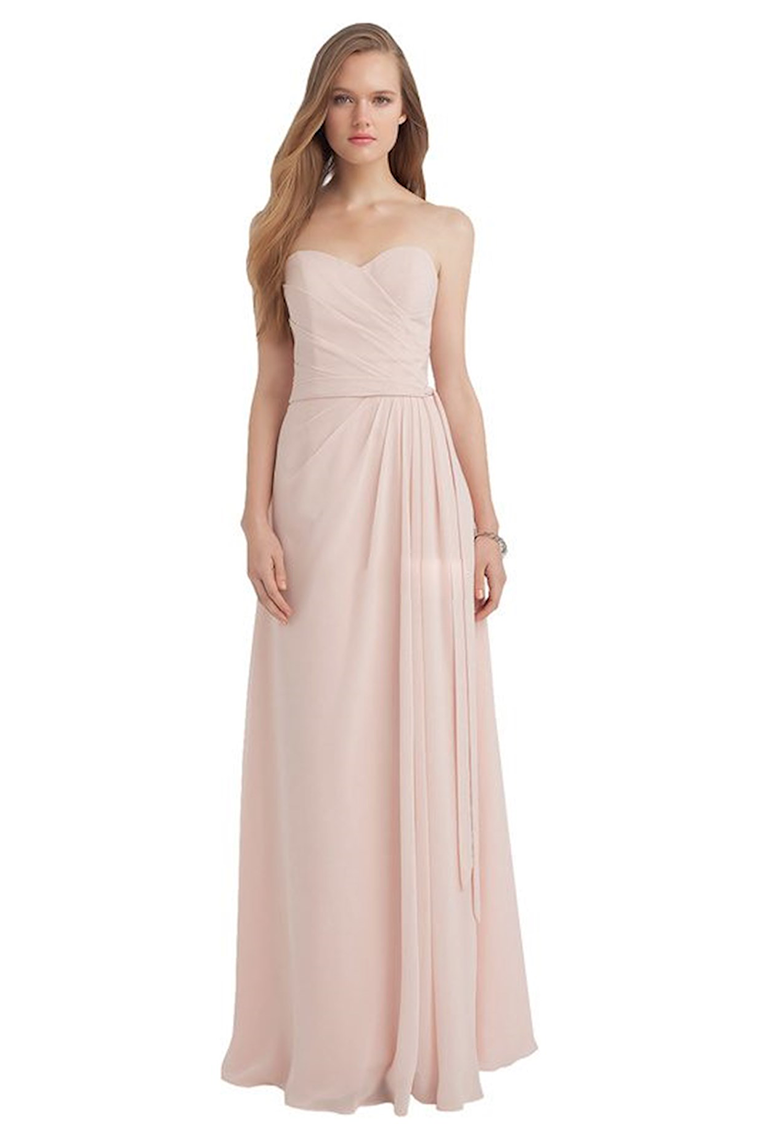 Crystal Sleeveless Sweetheart Chiffon A-Line/Princess Floor Length Natural Waist Bridesmaid Dresses