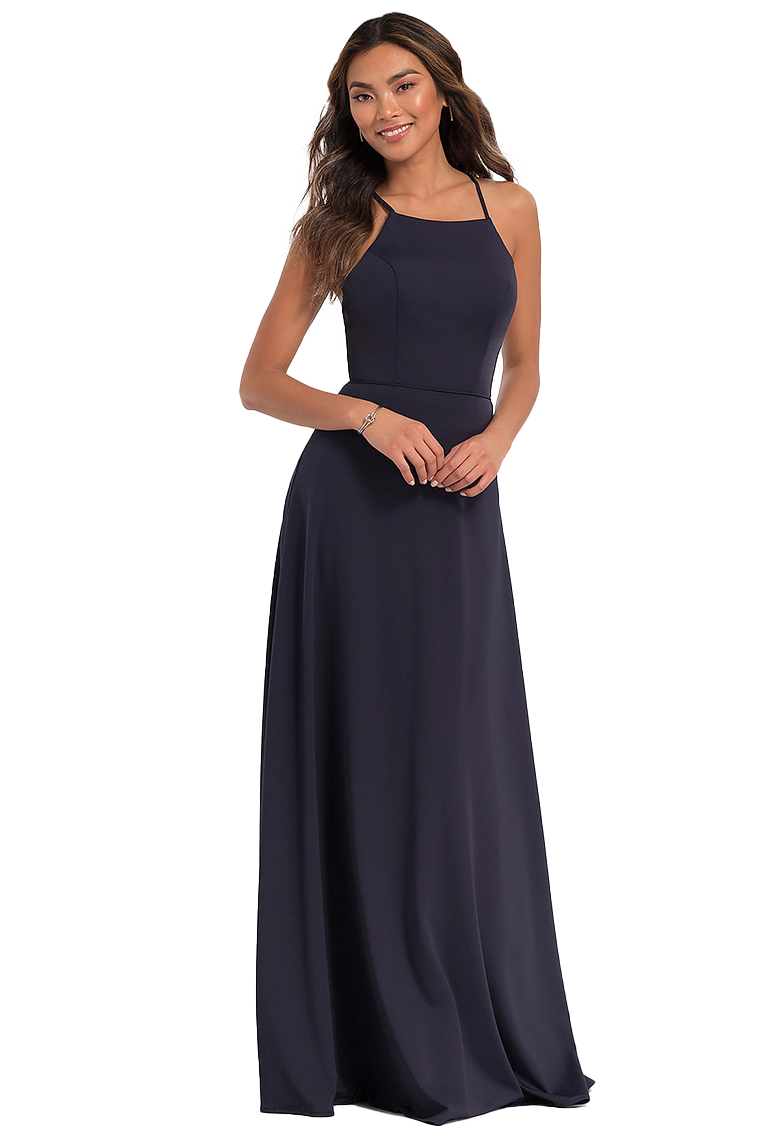 Cornelia Satin Floor Length Natural Waist Spaghetti Straps A-Line/Princess Sleeveless Bridesmaid Dresses