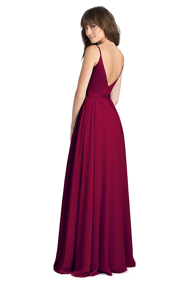 Vanessa Natural Waist Chiffon V-Neck A-Line/Princess Floor Length Sleeveless Bridesmaid Dresses