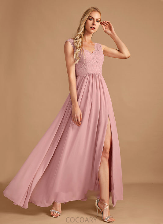 Embellishment Neckline A-Line SplitFront Silhouette Pockets Fabric Floor-Length V-neck Length Shayla Scoop Bridesmaid Dresses