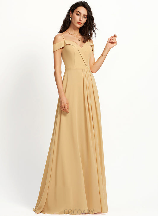 Straps Floor-Length Fabric Silhouette A-Line Length V-neck Neckline Janelle One Shoulder Sleeveless Natural Waist Bridesmaid Dresses