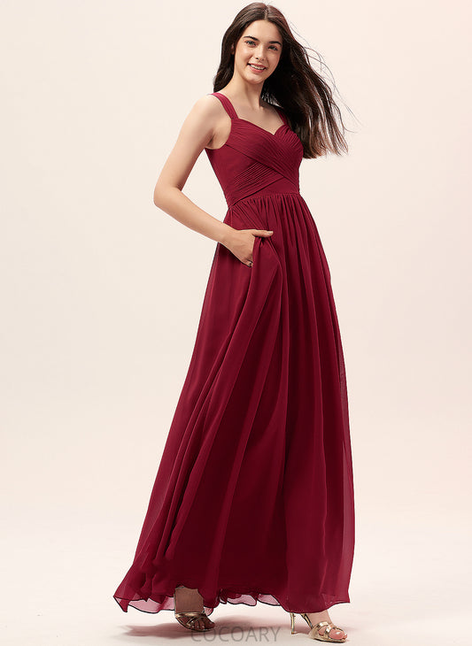 Ruffle Fabric Length Floor-Length Pockets Silhouette Neckline A-Line Embellishment Sweetheart Lorelai One Shoulder Bridesmaid Dresses