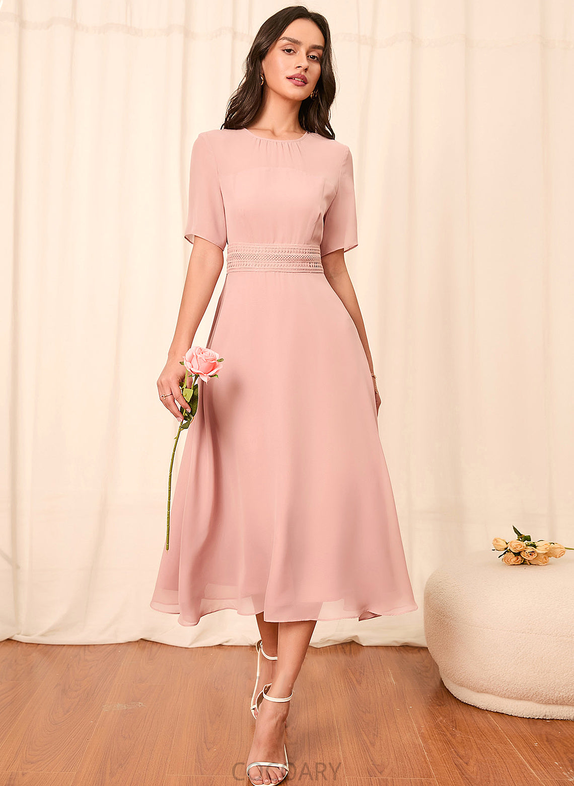 Sleeve Straps Length Silhouette A-Line Sleeves Knee-Length Fabric Jade Floor Length Scoop Sleeveless Bridesmaid Dresses